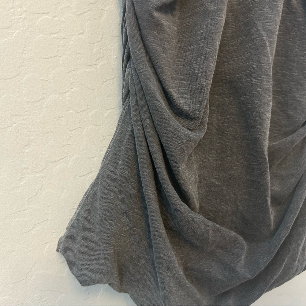 Sundry ruched tank u-neck sleeveless racerback dress in pigment gray size xl - Picture 9 of 16